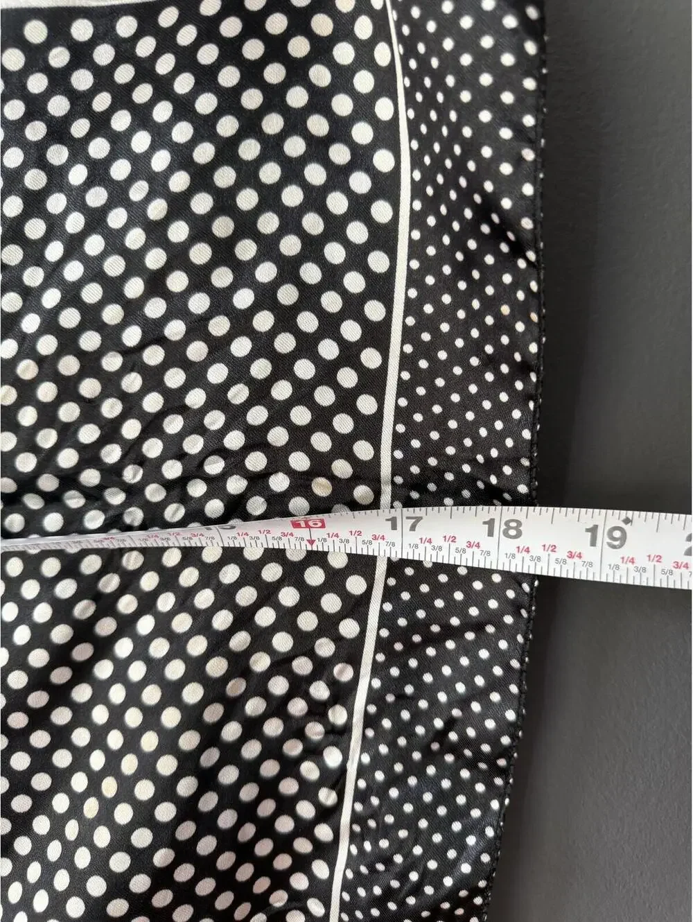 Black and White Polka Dot Silk Scarf